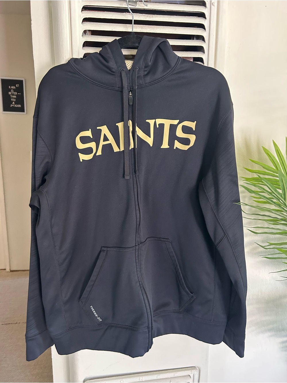 NFL Black & Gold Saints Full-Zip Performance Hoodie